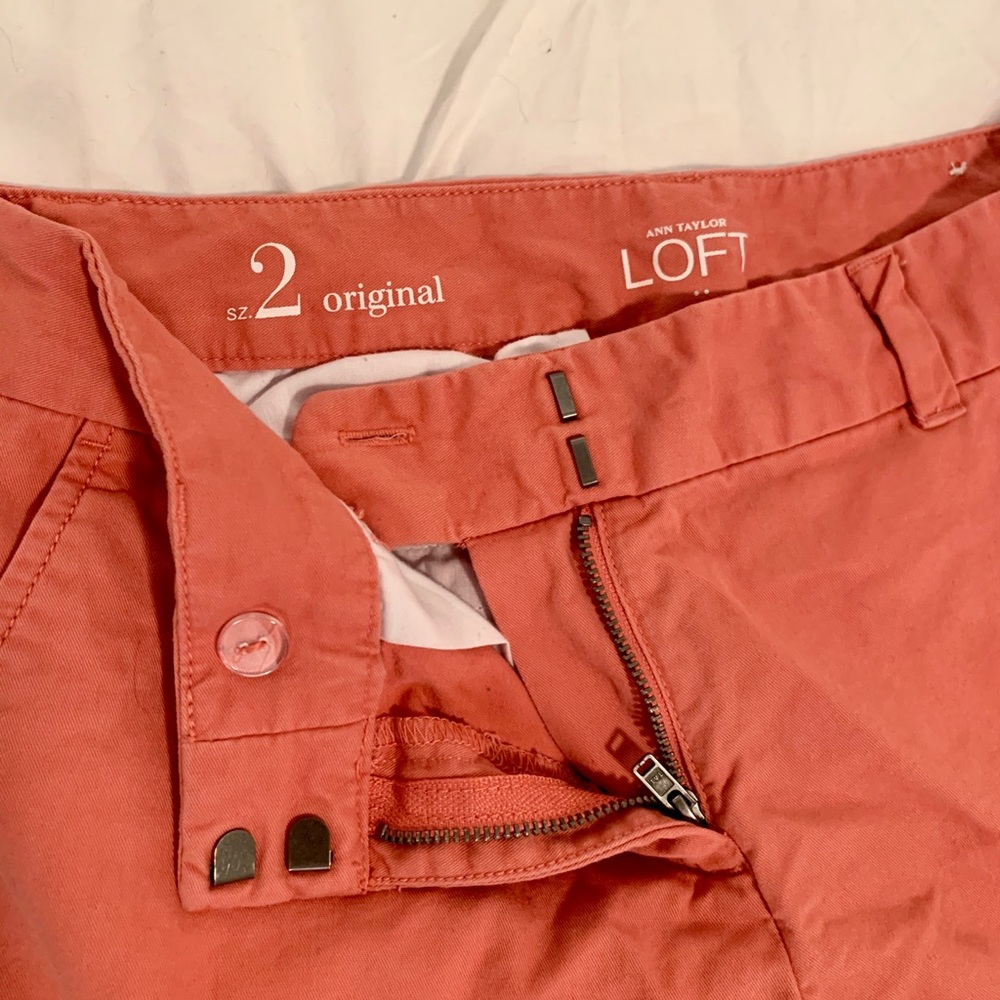 Salmon cotton shorts from LOFT